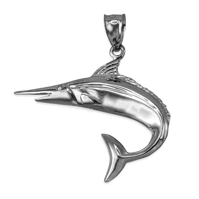 Polished Sterling Silver Swordfish Pendant