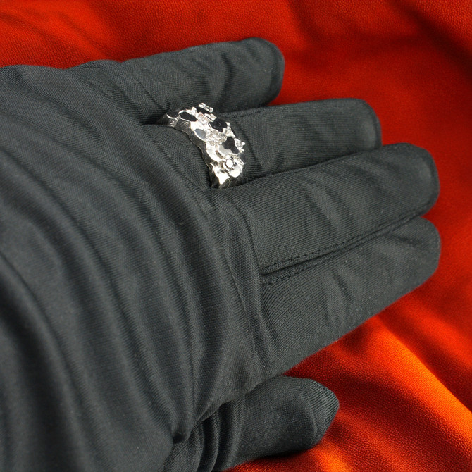 Sterling Silver Nugget Ring with CZ Stones