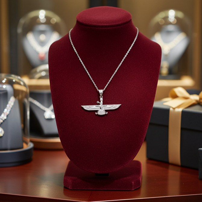 Sterling Silver Farvahar Womens Pendant Necklace