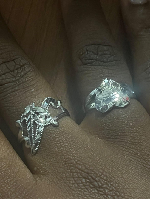 Sterling Silver Sparkle-Cut Letter Initial Script Ring