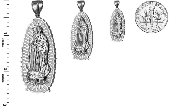 Sterling Silver Virgin Mary Pendant (S/M/L)
