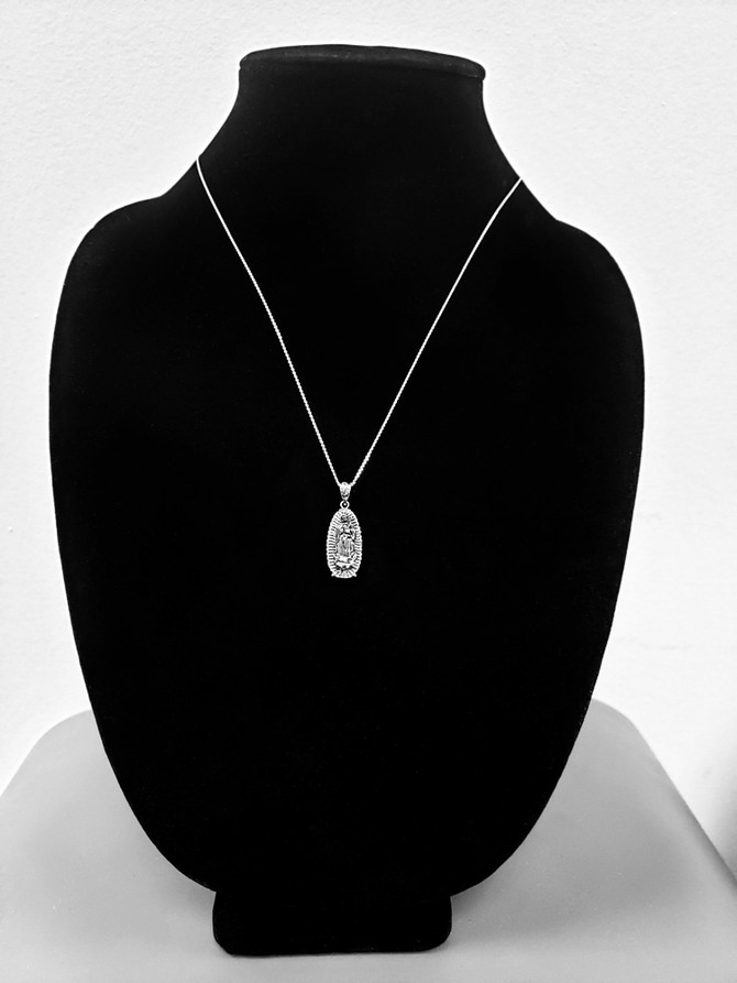 Sterling Silver Virgin Mary Pendant Necklace