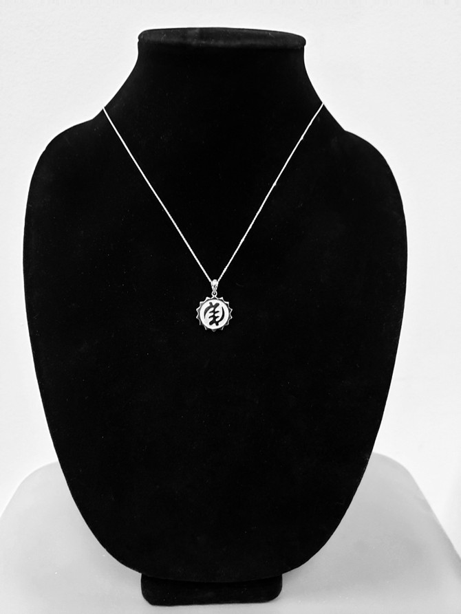 Sterling Silver African Adinkra Gye Nyame Medallion Pendant Necklace