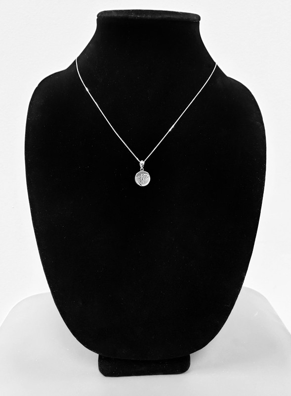 Sterling Silver Lotus Medallion Charm Necklace