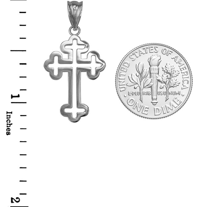 Sterling Silver Christian Apostolic Open Cross Pendant Necklace