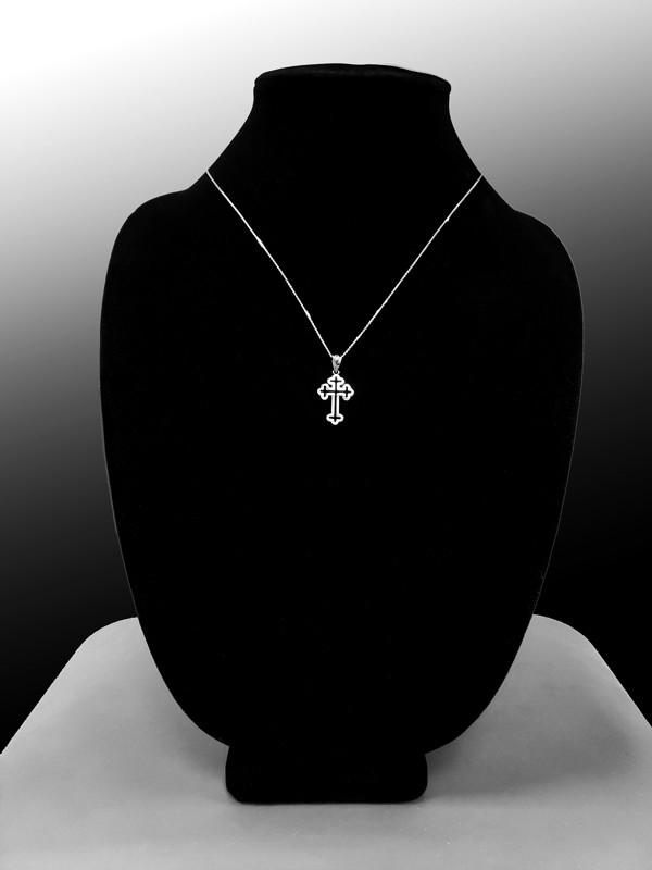 Sterling Silver Christian Apostolic Open Cross Pendant Necklace