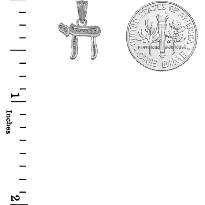 Sterling Silver Jewish Chai Charm Necklace
