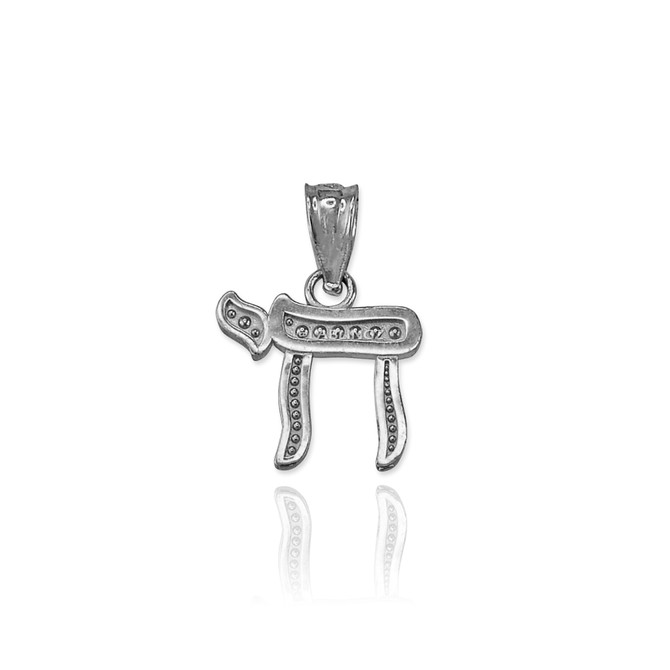 Sterling Silver Jewish Chai Charm Necklace