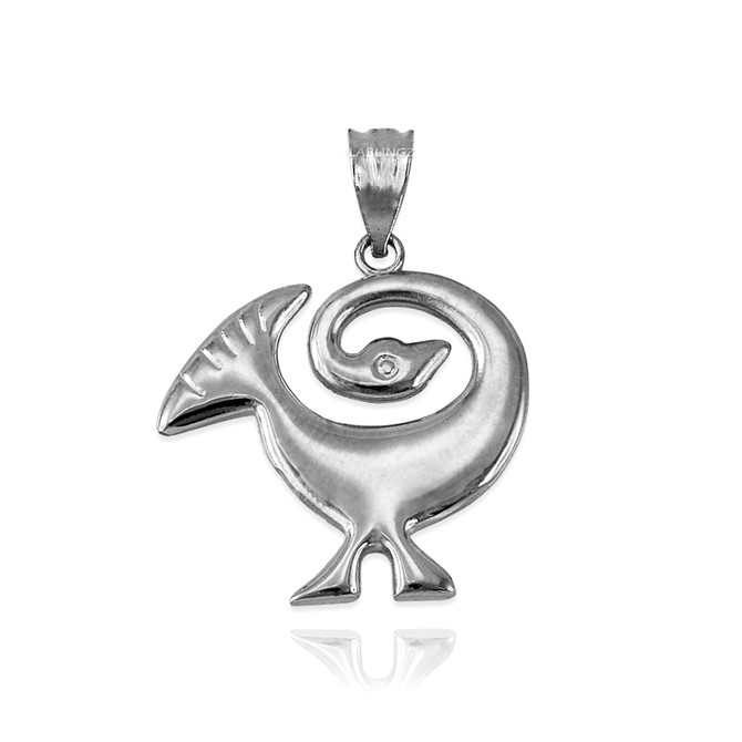 Sterling Silver African Adinkra Sankofa Bird Pendant Necklace