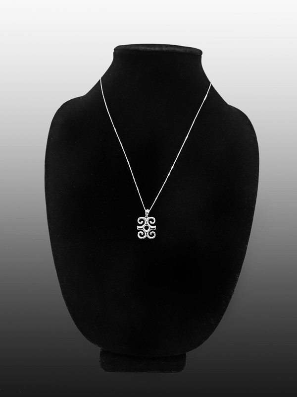 Sterling Silver Adinkra Dwennimmen African Pendant Necklace