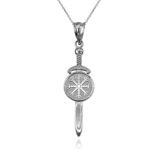 Sterling Silver Viking Sword Pendant Necklace