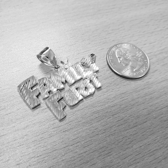 Sterling Silver FAMILY FIRST Hip-Hop DC Pendant