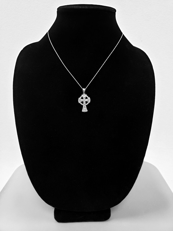 Celtic Cross Pendant Necklace in Sterling Silver