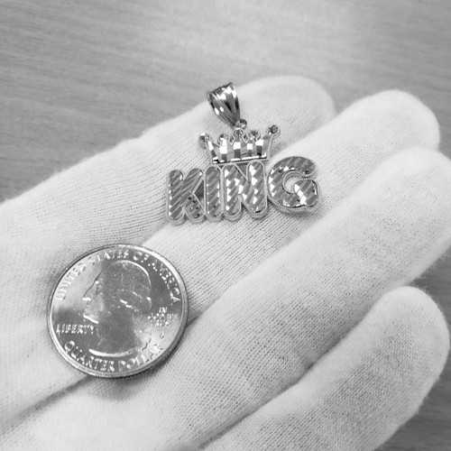 Sterling Silver Crown King Hip-Hop DC Pendant
