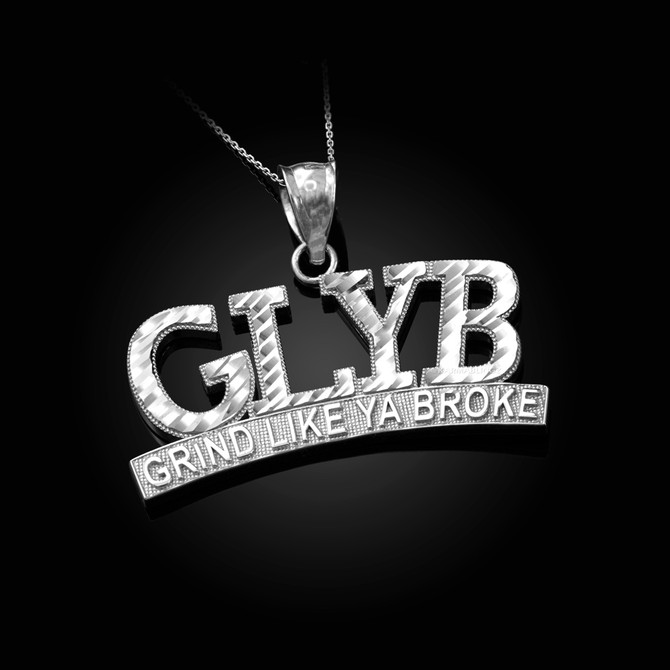 Sterling Silver GLYB Grind Like Ya Broke DC Pendant Necklace