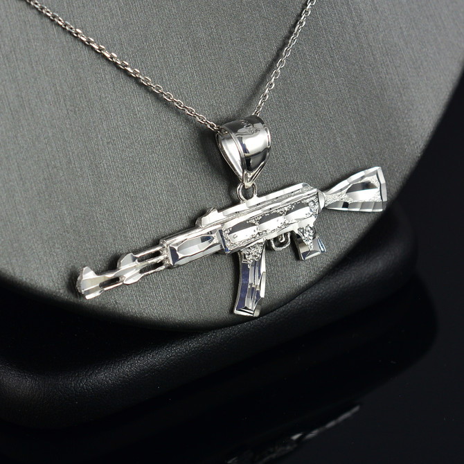 Silver AK-47 Necklace
