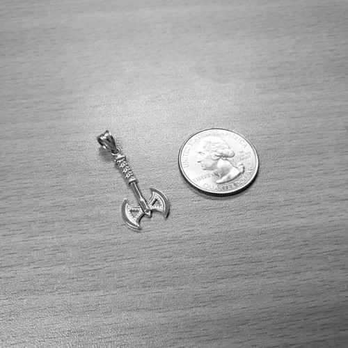 Sterling Silver Viking Tomahawk Axe Pendant Necklace