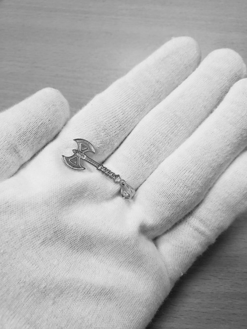 Sterling Silver Viking Tomahawk Axe Pendant Necklace