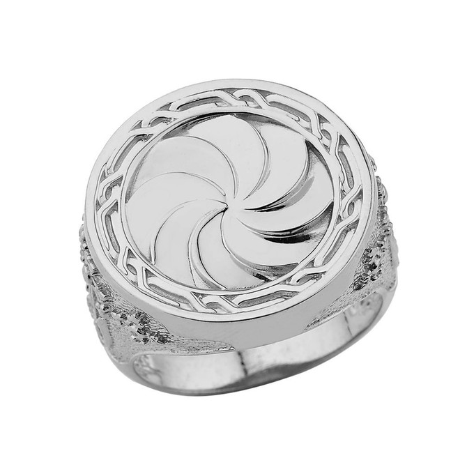 Sterling Silver Armenian Eternity Statement Ring Oxidized finish