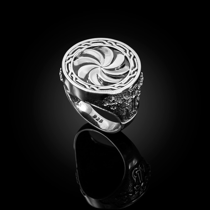 Sterling Silver Armenian Eternity Statement Ring Oxidized finish