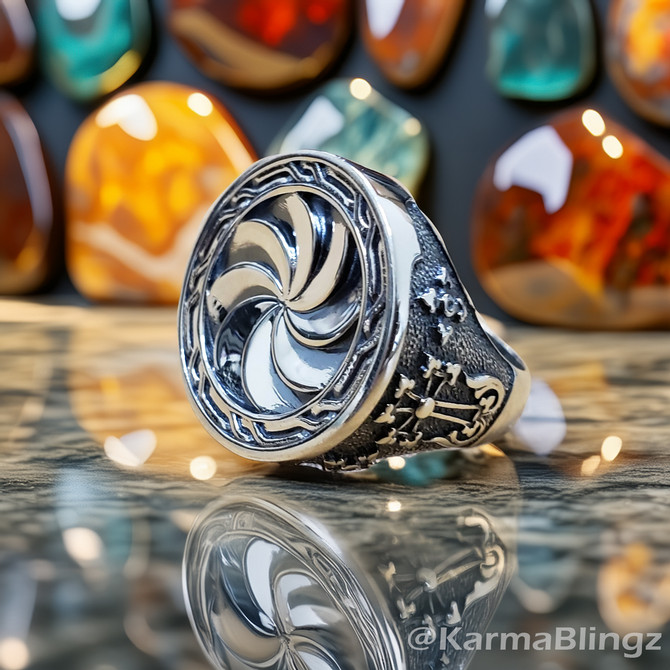 Sterling Silver Armenian Eternity Statement Ring Oxidized finish