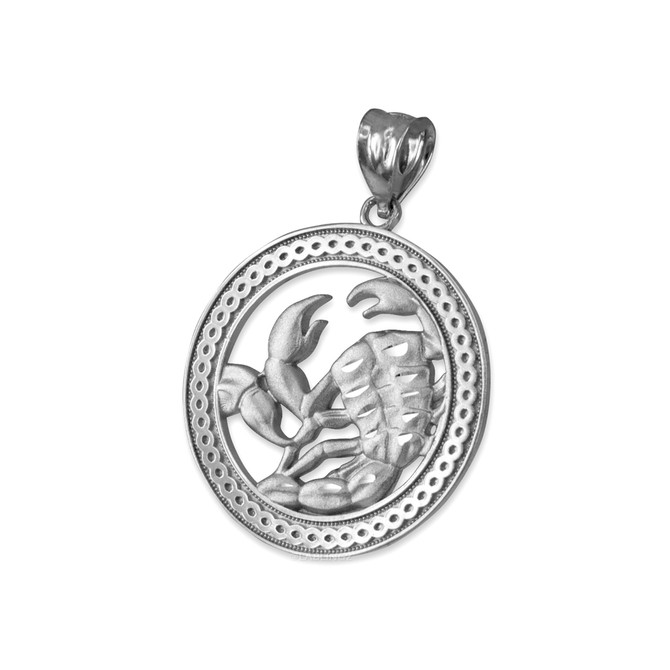 Sterling Silver Zodiac Medallion Satin DC Pendant Necklace