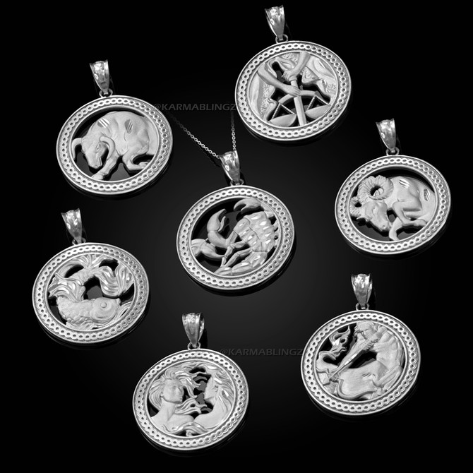 Silver Zodiac Pendant Necklace