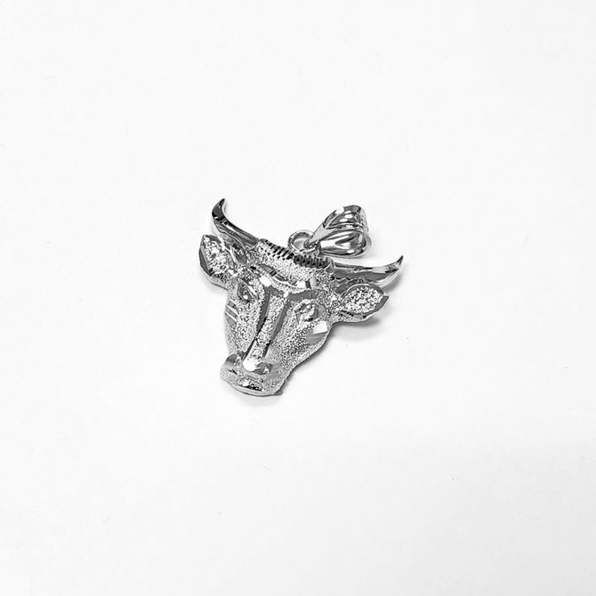 Sterling Silver Bull Head DC Pendant Necklace