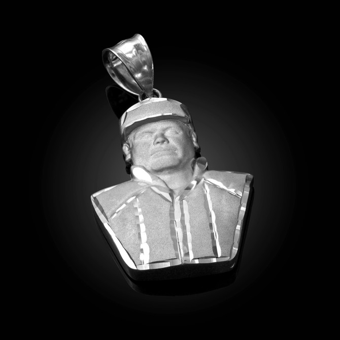 Sterling Silver El Chapo Guzman Satin DC Pendant