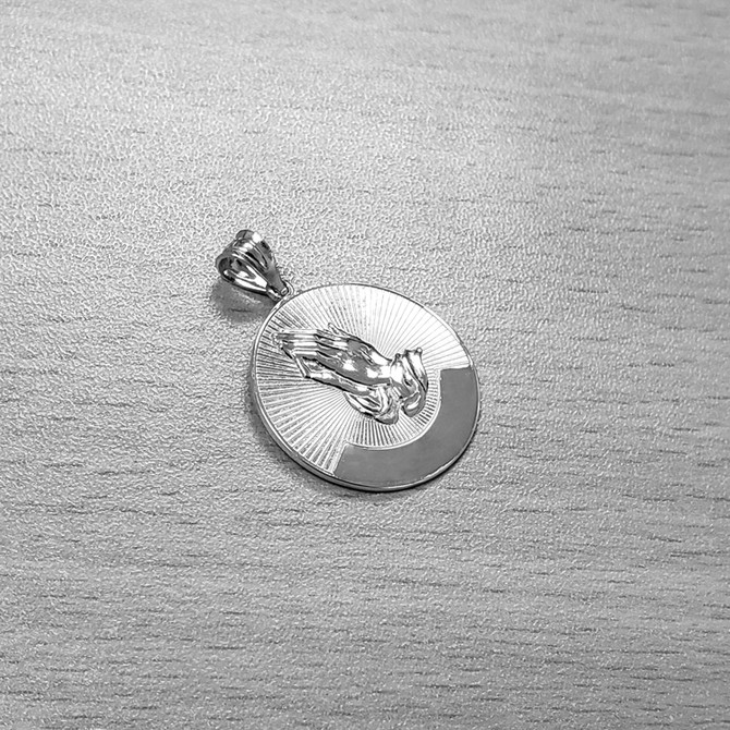 Sterling silver St. Jude Reversible Pray Medal Pendant Necklace