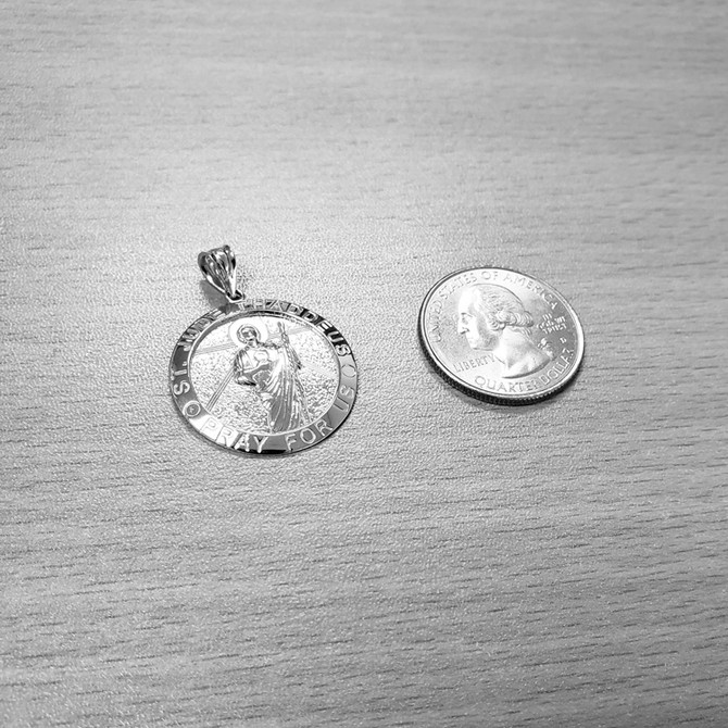 Sterling Silver St. Jude Thaddeus Pendant Necklace
