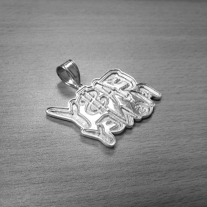 Sterling Silver EASY MONEY Cash Bag Hip-Hop DC Pendant