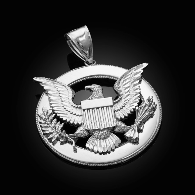 Sterling Silver Seal Of US President American Eagle DC Pendant