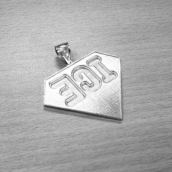 Sterling Silver ICE Bling Diamond-shape Hip-Hop Pendant