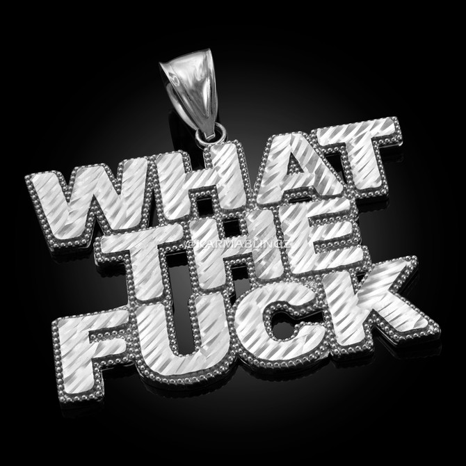 Sterling Silver WHAT THE F**K (WTF) Hip-hop DC Pendant