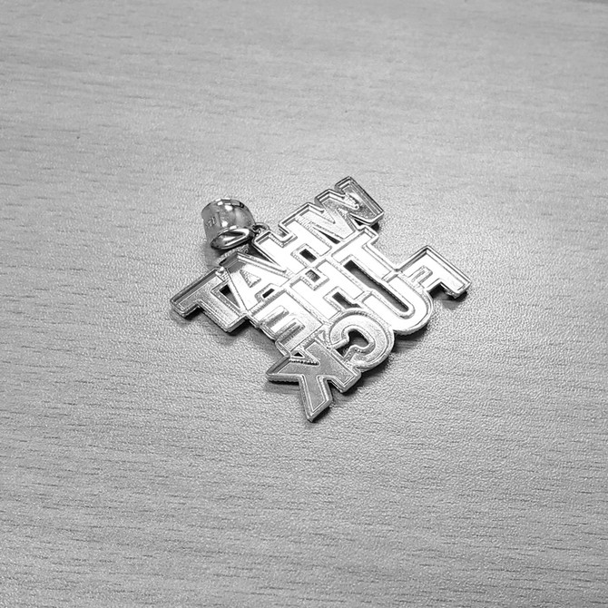 Sterling Silver WHAT THE F**K (WTF) Hip-hop DC Pendant