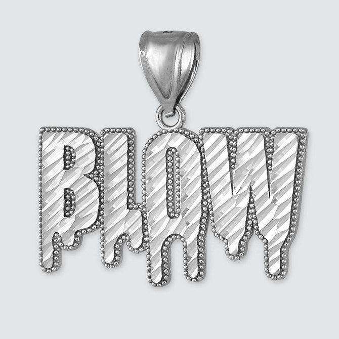Sterling Silver Dripping BLOW Hip-Hop DC Pendant