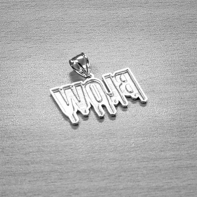 Sterling Silver Dripping BLOW Hip-Hop DC Pendant