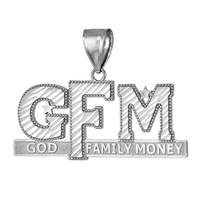 Sterling Silver GFM God Family Money DC Hip-Hop Pendant