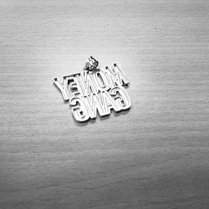 Sterling Silver MONEY GANG Hip-Hop DC Pendant