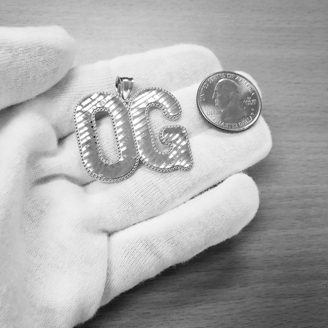 Sterling Silver OG Letters 'Original Gangster' Hip-Hop DC Pendant