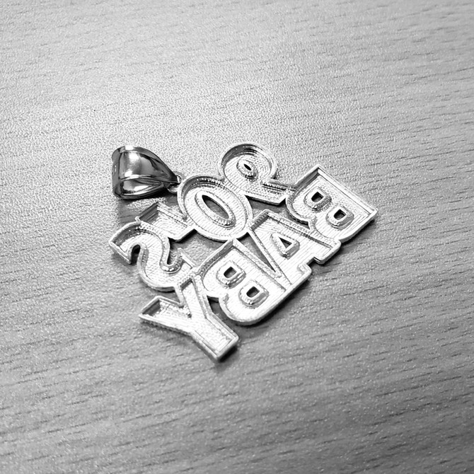 Sterling Silver 90's Baby DC Pendant