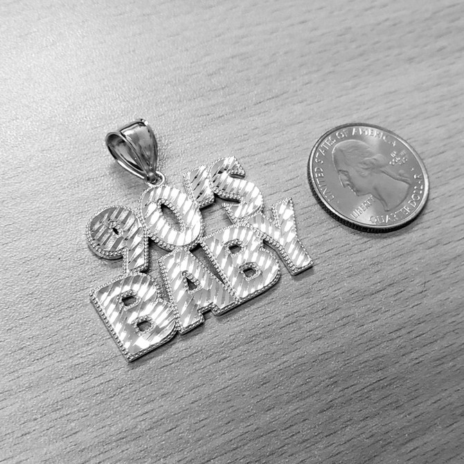 Sterling Silver 90's Baby DC Pendant
