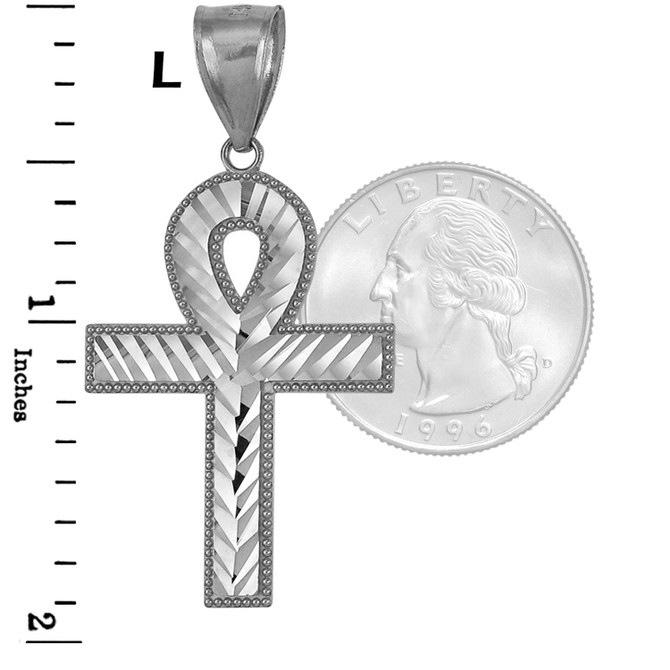 Sterling Silver Ankh Cross DC Hip-Hop Pendant (S/L)