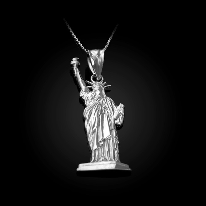 Sterling Silver Statue of Liberty Pendant Necklace