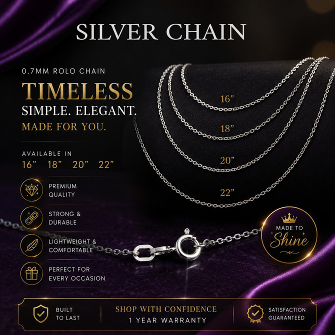 Sterling Silver Rolo Chain 0.7 mm