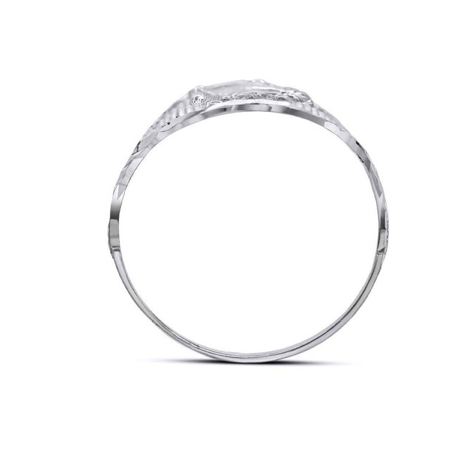 Sterling Silver Oval Saint Michael Ring