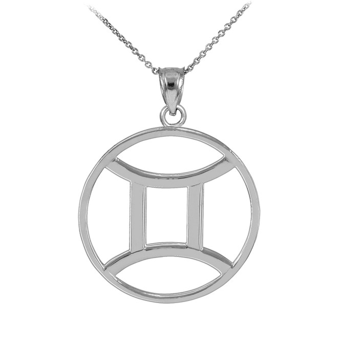 Silver Gemini Zodiac Necklace