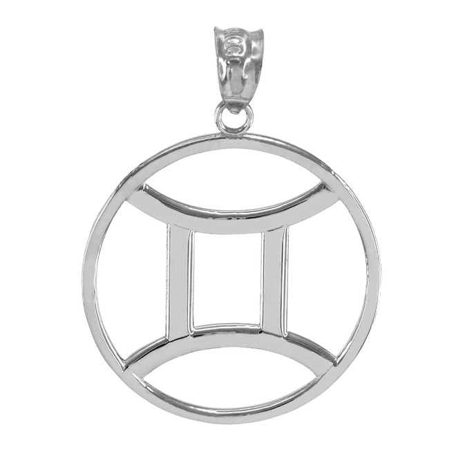 Silver Gemini Zodiac Sign Pendant