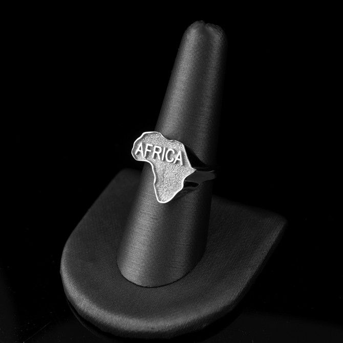 Sterling Silver AFRICA Map Ring